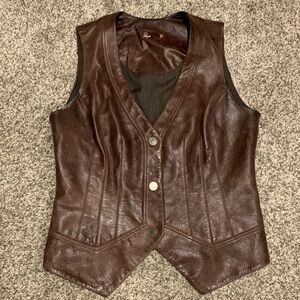 Paige Denim Alden Leather Vest M